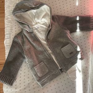 MAYORAL newborn 6-9 months gray hoodie brand new!